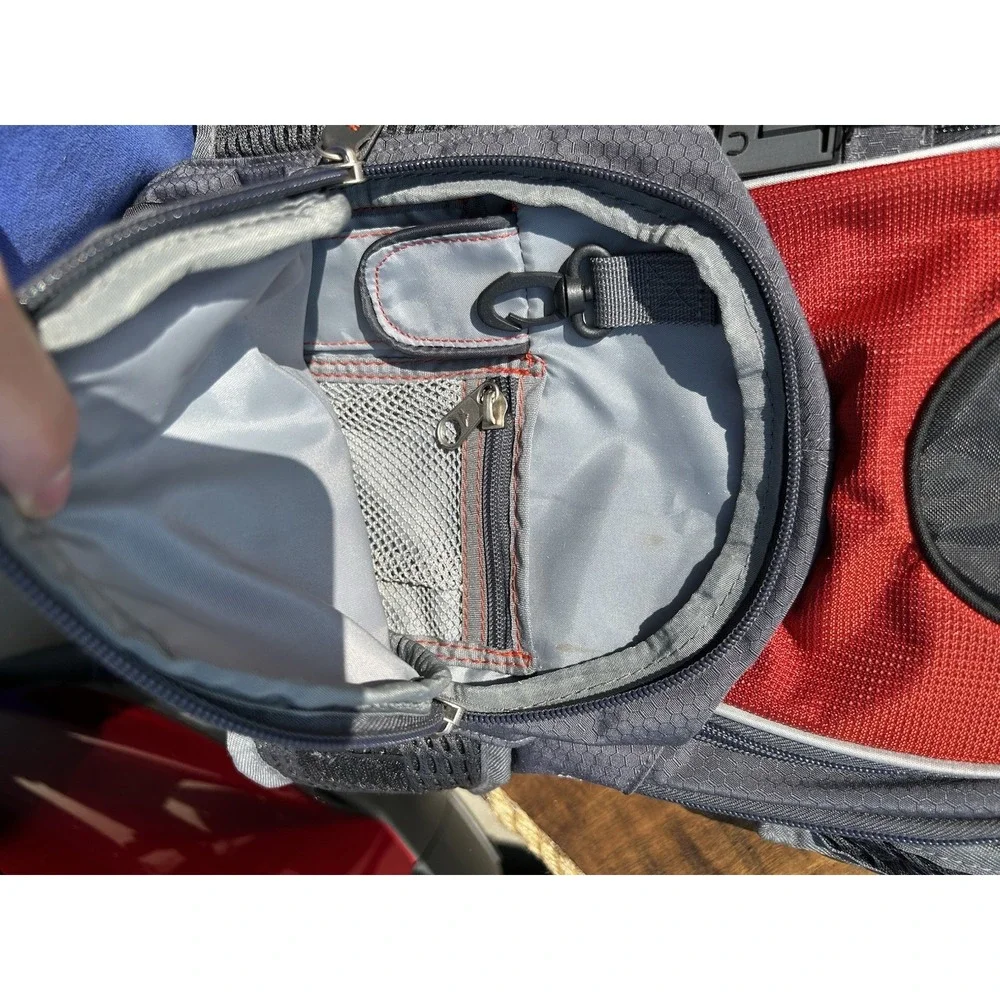 High Sierra Hydration Backpack Red Gray Hiking Daypack AirFlow Cooled Back